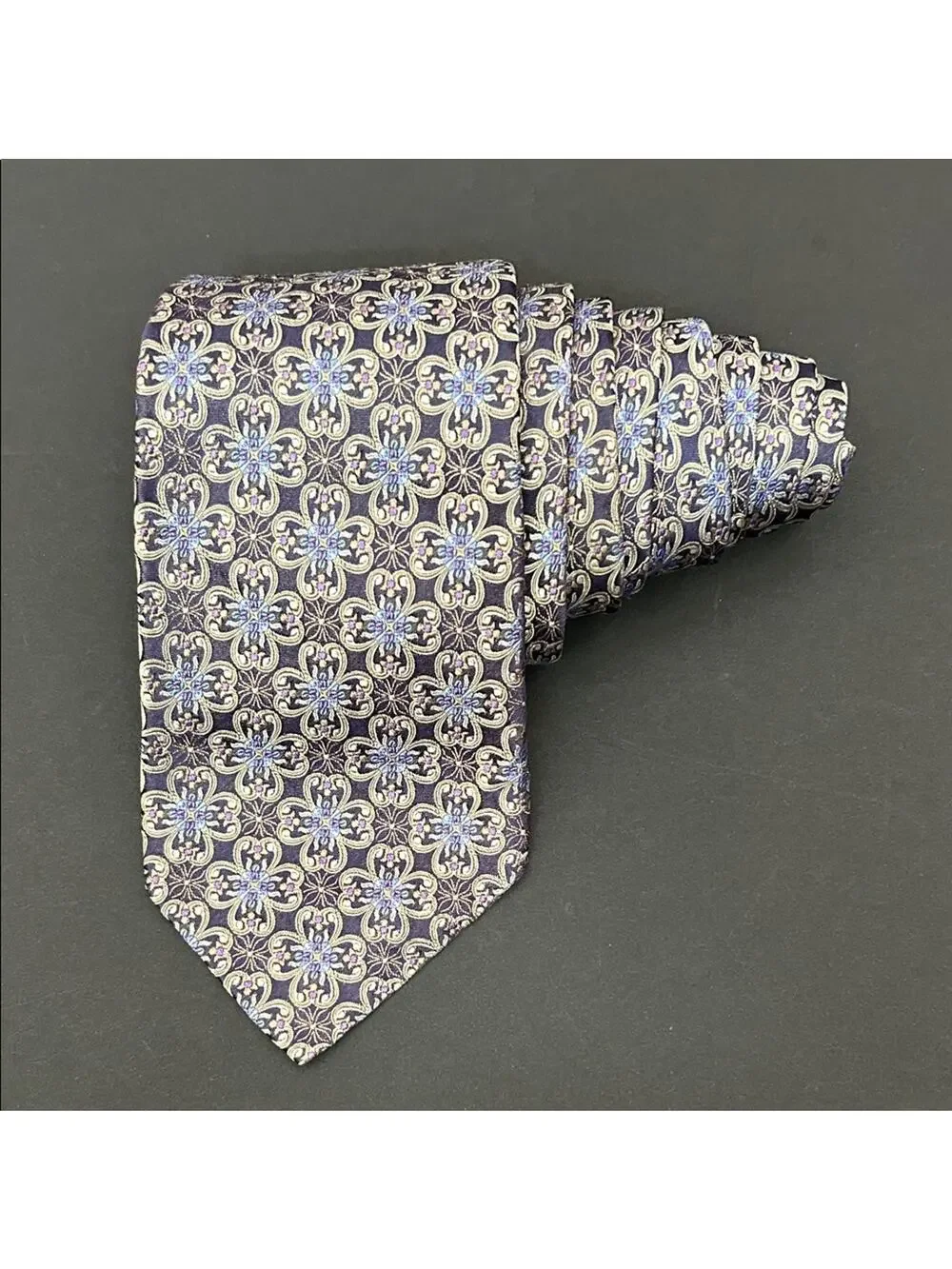 Hickey Freeman Multicolored Woven Floral Tie, 100% Silk